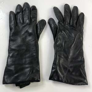 Marshall Field & Co. VTG Size 7 Cashmere Lined Leather Gloves 10" Black MINT